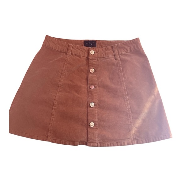 Brown Button-Up Skirt - Picture 1 of 7
